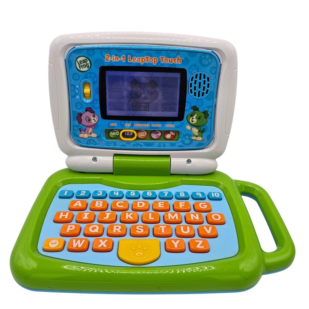 LeapFrog 2-in-1 LeapTop Touch Green Blue Kids Educational Learning Laptop Tablet